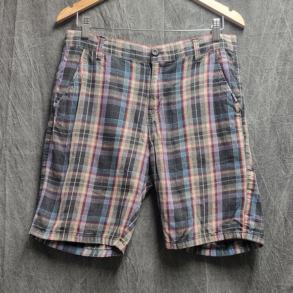Men's Size 32 Plaid Shorts w/ Small Side Pocket - Picture 1 of 4